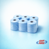 Case of 6 blue 1-ply autocut roll hand towels measuring 200 metres for food-safe commercial dispensers