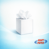 Case of 36 premium 2-ply white facial tissue cubes for hotel vanities and office desks