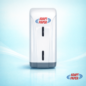 White and grey Adapt Paper bulk pack toilet tissue dispenser with viewing windows