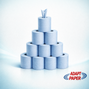 Case of 6 blue 2-ply centrefeed wiper rolls for commercial kitchens and workshops