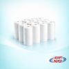Stack of 36 bulk coreless toilet rolls 2 ply white